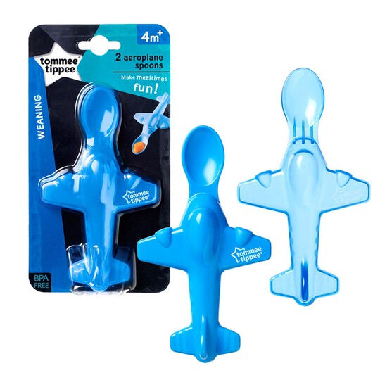 Tommee Tippee Aeroplane Spoons x 2pk (Blue) image number 1